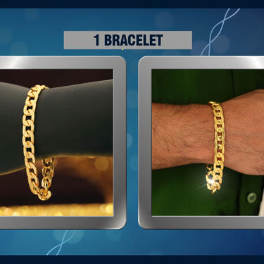 Golden Chain + Bracelet + Ring with Free Watch (GCBRW2)