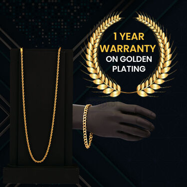 Golden Watch + Chain + Bracelet (MGWCB10)