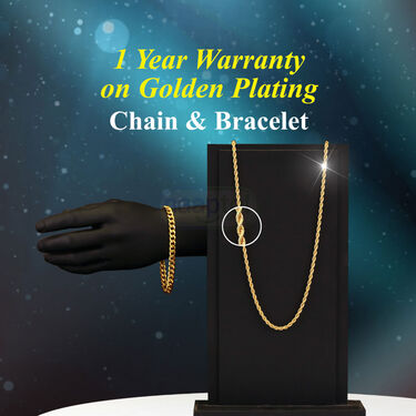 Golden Watch + Chain + Bracelet (MGWCB11)