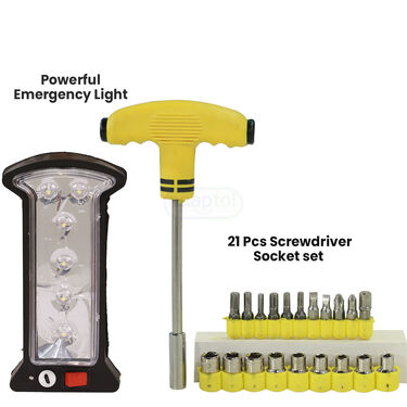 21 Pcs Screwdriver Tool Set with Emergency Light (L32)