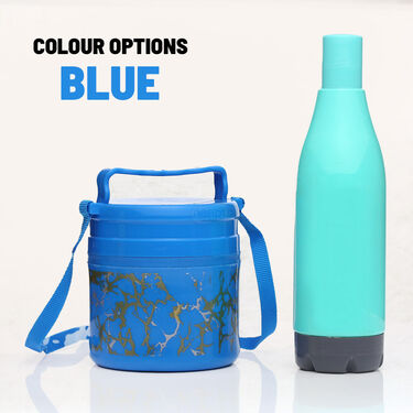 3 Layer Steel Insulated lunch Box With Free Insulated Water Bottle (3LSTFB)