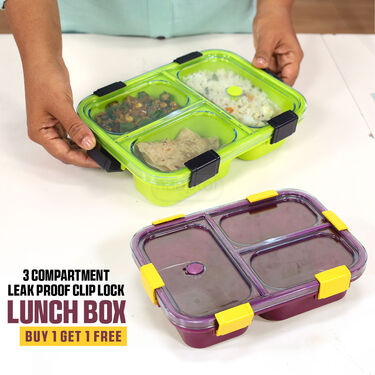 3 Compartment Lunch Box - Buy 1 Get 1 Free (3CLB1)