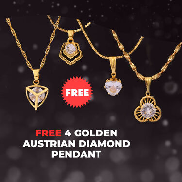 4 Ladies Golden Chain + Free 4 Golden Austrian Diamond Pendant (4LGCFP3)