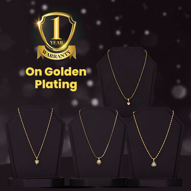 4 Ladies Golden Chain + Free 4 Golden Austrian Diamond Pendant (4LGCFP3)