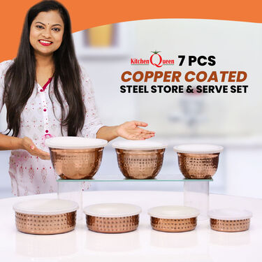 7 Pcs Copper Coated Steel Store & Serve Set (7CCS1)