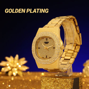 Austrian Diamond Watch + Golden Watch B1G1 - (2MW11)