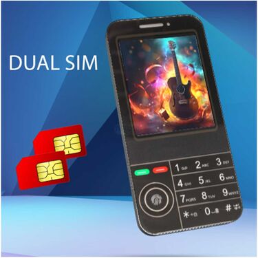 Big Screen Super Big Battery Designer Dual Sim Mobile + FREE Wireless Bluetooth Earpod with Charging Case and Inbuilt Powerbank (K999M10)