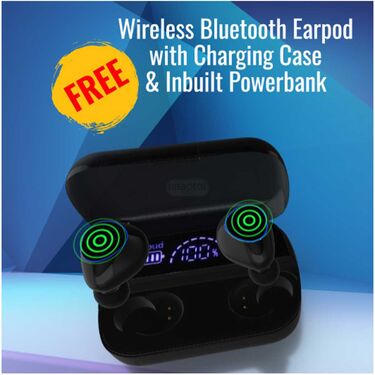 Big Screen Super Big Battery Designer Dual Sim Mobile + FREE Wireless Bluetooth Earpod with Charging Case and Inbuilt Powerbank (K999M10)