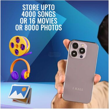 Big Screen Super Big Battery Designer Dual Sim Mobile + FREE Wireless Bluetooth Earpod with Charging Case and Inbuilt Powerbank (K999M10)