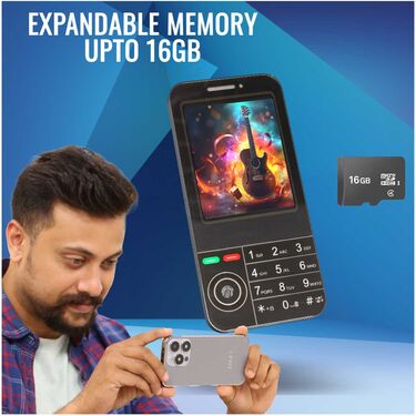 Big Screen Super Big Battery Designer Dual Sim Mobile + FREE Wireless Bluetooth Earpod with Charging Case and Inbuilt Powerbank (K999M10)