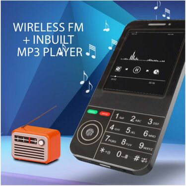 Big Screen Super Big Battery Designer Dual Sim Mobile + FREE Wireless Bluetooth Earpod with Charging Case and Inbuilt Powerbank (K999M10)