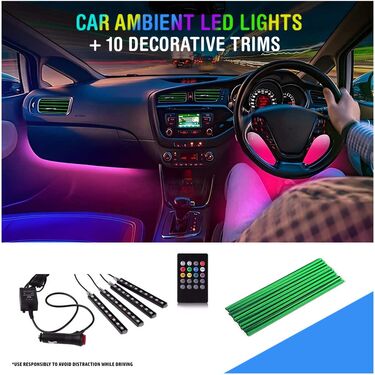 Car Interior Light Strips & Decorative Trims Pack of 10 (CILSDT)