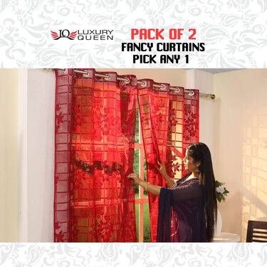 Pack of 2 Fancy Curtains- Pick any 1 (CU4)