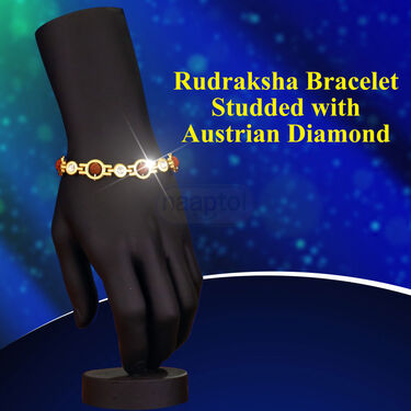 Golden Watch + Golden Chain +  Rudraksha Bracelet + Ring  (MGWCBR18)