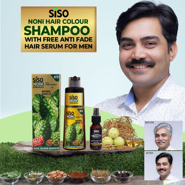 Noni Hair Color Shampoo with Free Anti Fade Hair Serum For Men