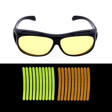 Day & Night Vision Wrap Around Goggles With Colorful Tyre Reflectors (NVTR)