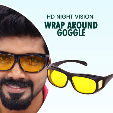 Day & Night Vision Wrap Around Goggles With Free Sports Digital Watch (NVW2)