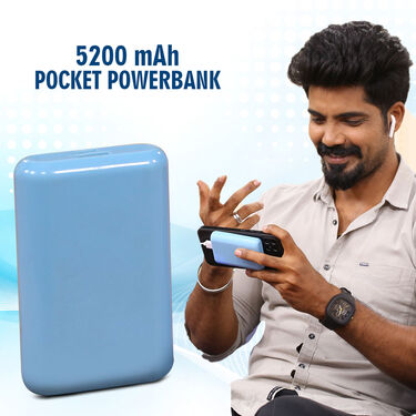 Wireless Bluetooth Earpods with Charging Case + 5200 mAh Pocket Powerbank + Free Mobile Stand + Free Stylish Watch (PB10)