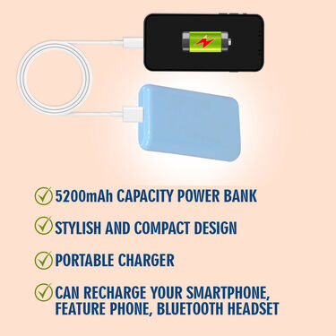 Wireless Bluetooth Earpods with Charging Case + 5200 mAh Pocket Powerbank + Free Mobile Stand + Free Stylish Watch (PB10)