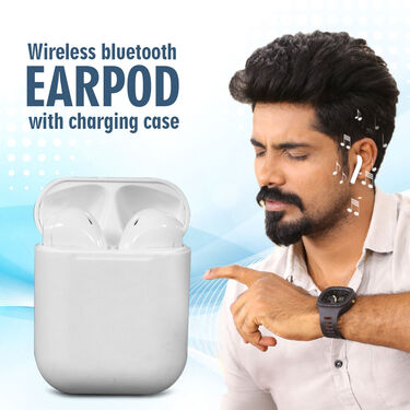Wireless Bluetooth Earpods with Charging Case + 5200 mAh Pocket Powerbank + Free Mobile Stand + Free Stylish Watch (PB10)
