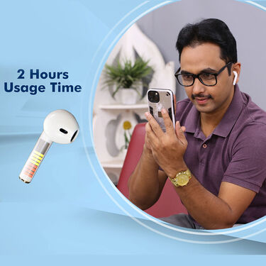 Wireless Bluetooth Earpods with Charging Case + 5200 mAh Pocket Powerbank + Free Mobile Stand + Free Stylish Watch (PB10)