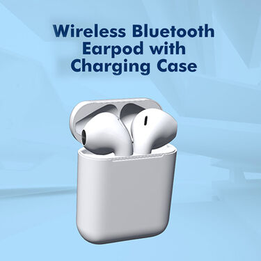 Wireless Bluetooth Earpods with Charging Case + 5200 mAh Pocket Powerbank + Free Mobile Stand + Free Stylish Watch (PB10)