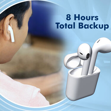 Wireless Bluetooth Earpods with Charging Case + 5200 mAh Pocket Powerbank + Free Mobile Stand + Free Stylish Watch (PB10)