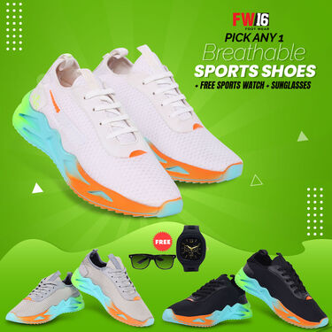 Pick Any 1 Breathable Sports Shoes + Free Sports Watch + Sunglasses (SW77)