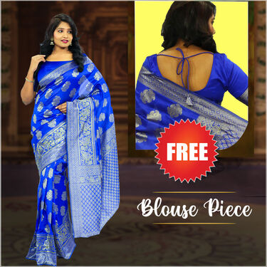 Pick Any 1 Banarasi Jacquard Saree with Blouse Piece (BJS-1)