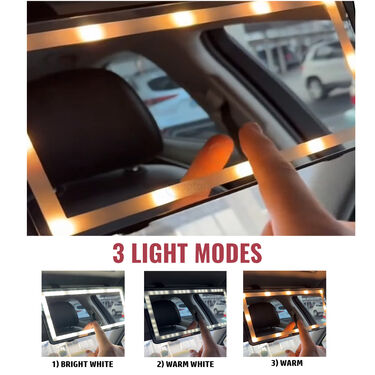 Rechargeable Car Visor Travel Mirror With Lights (RCVTM)