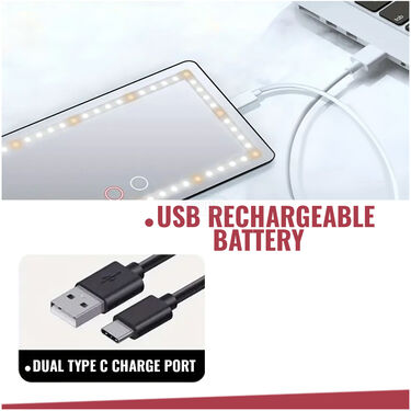 Rechargeable Car Visor Travel Mirror With Lights (RCVTM)