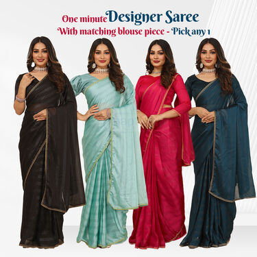 One minute Designer Saree With Blouse (RTWS2)