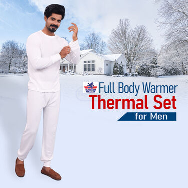 Warm And Comfortable White Thermal Set For Mens (WTS1)