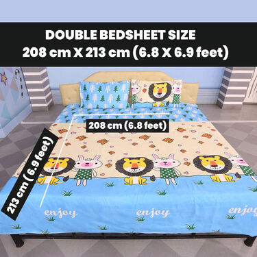 Waterproof Double Bed Sheet With 2 Pillow Cover (DBS4)