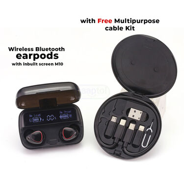 Wireless BT Earpods M10 + Multipurpose Cable Kit (TWS43)